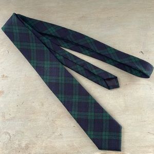 J. Crew black watch plaid tie